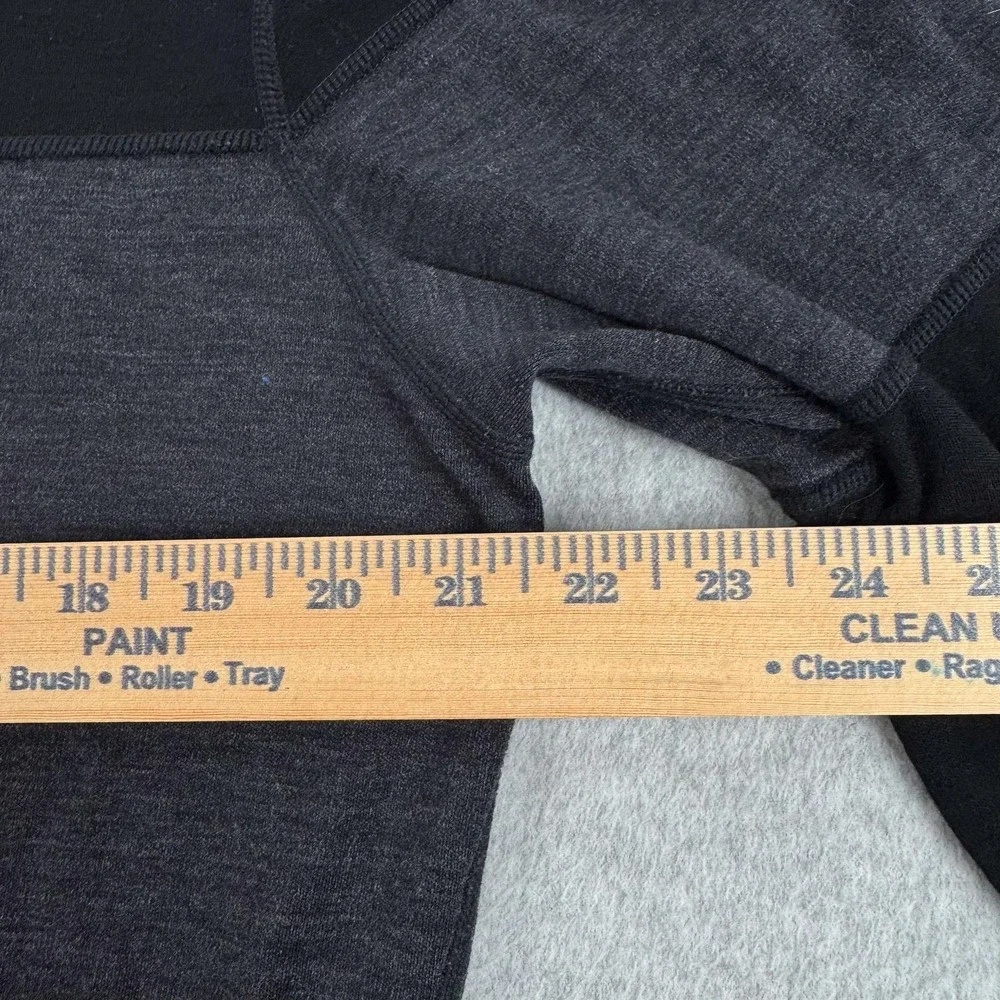 Smartwool Mens Large Black Gray Colorblock Henley Merino Wool Shirt SW014018